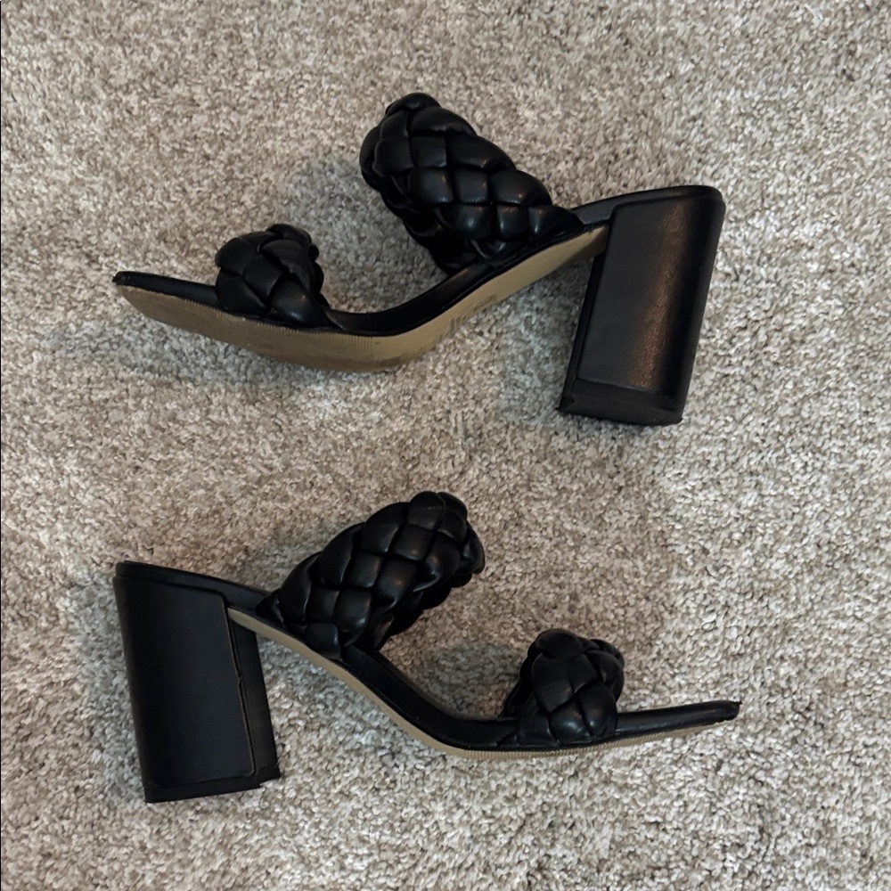 Madden Girl Black Braided Heels 
SIZE 7.5M